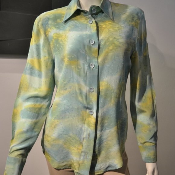Nicole Lassman Tops - Nicole Lassman Vintage Tie Dye Silk Classic Shirt